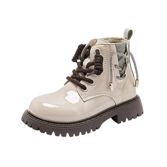 Tkrady Toddler Girls Boots Autumn Winter New Glitter Non Slip Durable Fashion Ankle Boots, Sizes 4-12 Years