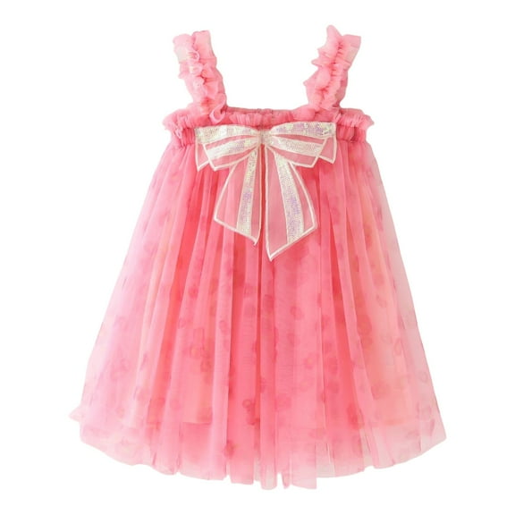 Tkrady Toddler Girls Dress Spring Summer New Casual Sling Mesh Tutu Sparkly Princess Dresses, Sizes 1-6 Years