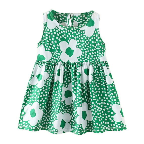 Tkrady Toddler Girls Dress Spring Summer New Vest Floral Print Fashion Princess Dresses, Sizes 1-8 Years