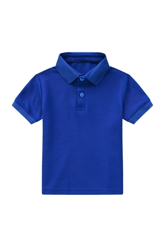 Toddler Summer Short Sleeve Polo Shirt for Boys Girls Casual Solid Tops, Sizes 1-6 Years