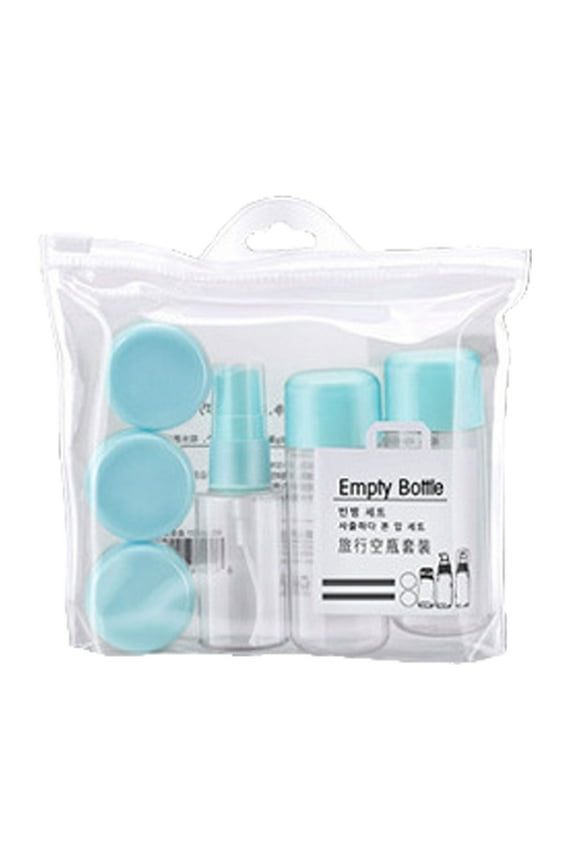 Travel Size Bottles Containers for Toiletries with Toiletry Bag and Label, Leak-Proof Carry-on for Airplane Women Men Blue