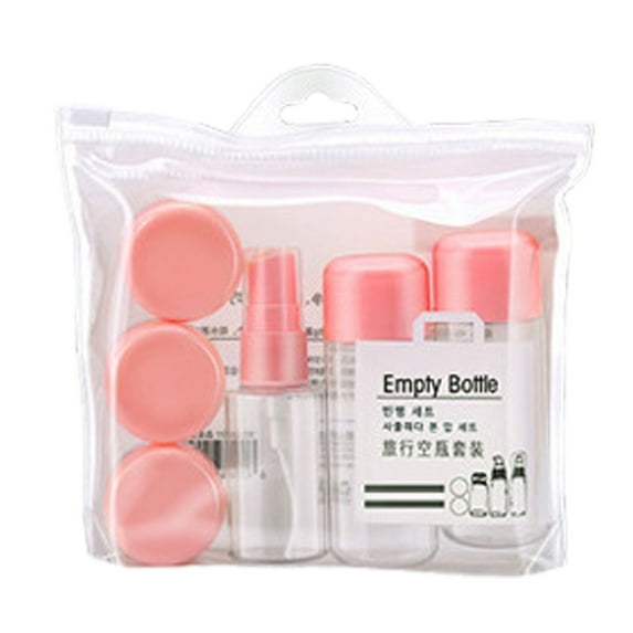 Tkrady Travel Size Bottles Containers for Toiletries with Toiletry Bag and Label, Leak-Proof Carry-on for Airplane Women Men Pink