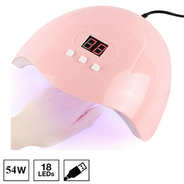 Tkrady UV LED Nail Lamp 54W, Nail Machine LED Light Nail Dryer Polish Curing LED Gel Nail Dryer for Fingernail and Toenai,Pink