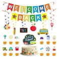 thumbnail image 1 of Tkrady Welcome Back Party Banner, Balloons Cake Toppers Decorations For Classroom New Grade Celebrating Back To School Supplies, 1 of 6
