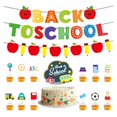 thumbnail image 1 of Tkrady Welcome Back Party Banner, Balloons Cake Toppers Decorations For Classroom New Grade Celebrating Back To School Supplies, 1 of 6