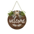 thumbnail image 1 of Tkrady Welcome Front Door Round Wood Sign Hanging Welcome Sign for Farmhouse porch Spring Welcome Sign Front Door Decoration (E), 1 of 6