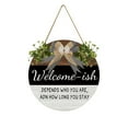 thumbnail image 1 of Tkrady Welcome Front Door Round Wood Sign Hanging Welcome Sign for Farmhouse porch Spring Welcome Sign Front Door Decoration (G), 1 of 6