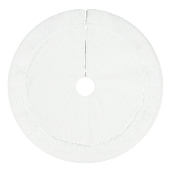 Tkrady White Christmas Tree Skirt 24 inch Fur Tree Skirt Small Tree Skirt Round Tree Mat Soft for Christmas Tree Home Decoration Party Hoilday Decoration