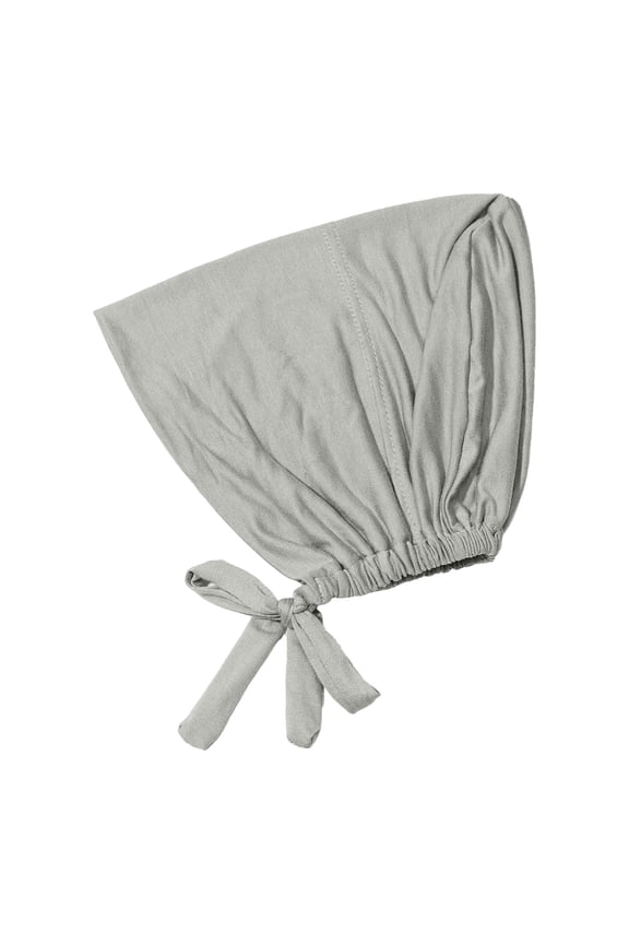 Women Hijab Undercap, Under Hijab Cap Inner Under Scarf Hat Hijab Cap with Tie Back Closure for Women Chemo Sleep Cap-Grey