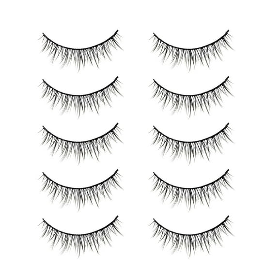 Tkrady Women Simple False Eyelashes, Pompadour Multipack Lashes Five Pairs of Outfit,Black