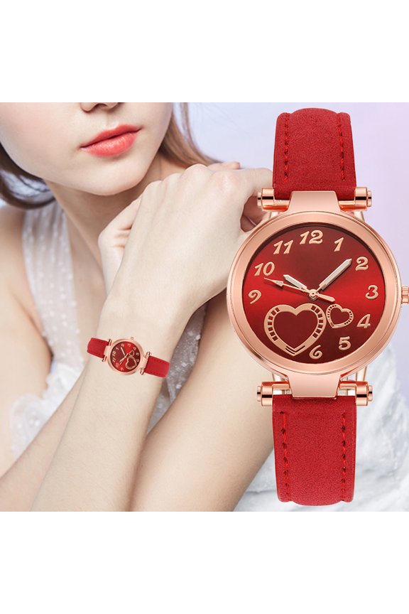 Women's Easy Reader Quartz Analog Leather Strap Watch with Classic Fashion Business Casual Round Case