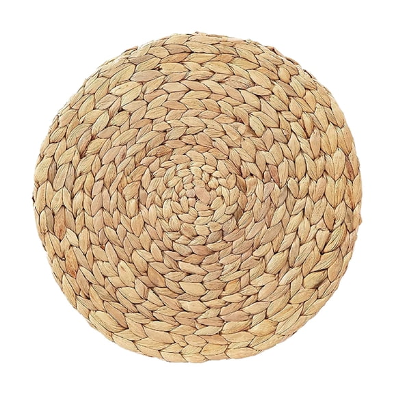 Tkrady Woven Placemats Round Natural Water Hyacinth Weave Placemat for Dining Table, Large Handmade Placemats Heat Resistant Non-Slip (Size S, 4")