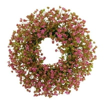 Tkrady Wreaths - 14in UV-Resistant Artificial Hedyotis Wreaths for Front Door - All Season Indoor/Outdoor Door Decorations Hanging