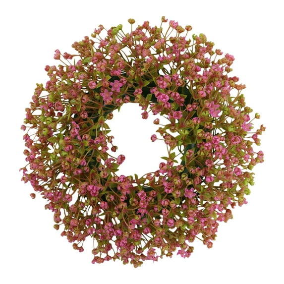 Tkrady Wreaths - 14in UV-Resistant Artificial Hedyotis Wreaths for Front Door - All Season Indoor/Outdoor Door Decorations Hanging