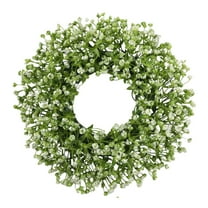 Tkrady Wreaths - 14in UV-Resistant Artificial Hedyotis Wreaths for Front Door - All Season Indoor/Outdoor Door Decorations Hanging