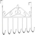 thumbnail image 1 of Tkrady lus -Coated Over The Door Hooks Pack of 1 â Heavy-Duty 7 Hooks for Hanging Towels, Coats, Bags, Jackets, Belts, Hats, Clothes - Ideal for Bathroom, Kitchen, Bedroom(White), 1 of 6