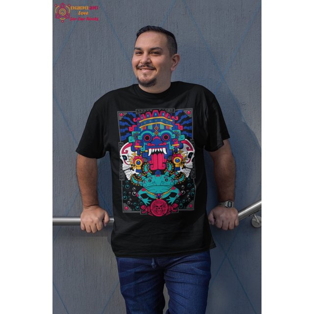 Tlaloc aztec god aztec art print axolotl shirt mexican t-shirt axolotl ...