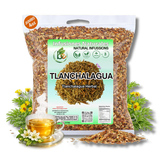 Tlanchalagua T Herbal (Tlanchalagua Dried Herbal Tea) 4 oz (113g) - Natural Mexican Herb, Wild Crafted, 100% Natural, Vegan