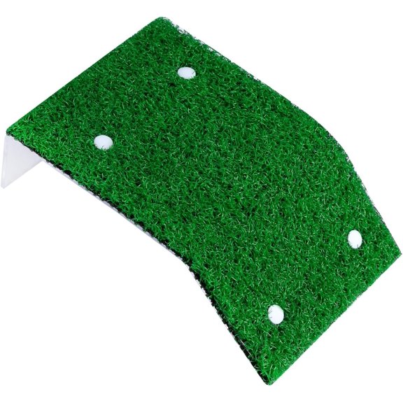 Tle Basking Platform, Floating Plastic Terrace with Ramp, Realistic Grass Turf, Suction Cups, Durable Aquatic Pet Accessory