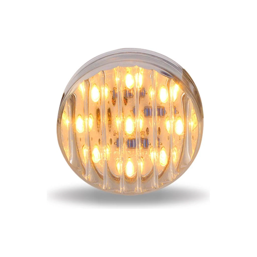 Tled-2Hta 2 1/2" Round Clear Ribbed Amber Led (13 Diodes)"