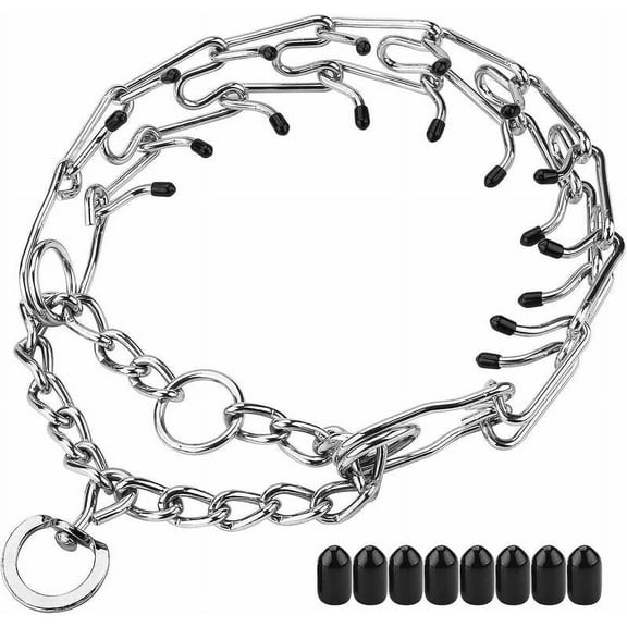 Tletseagh Dog Prong Training Collar, Detachable Adjustable Dog Choke Collar, Metal Adjustable Training Collar for Large Dog Pet-XL-3.5MM57CM