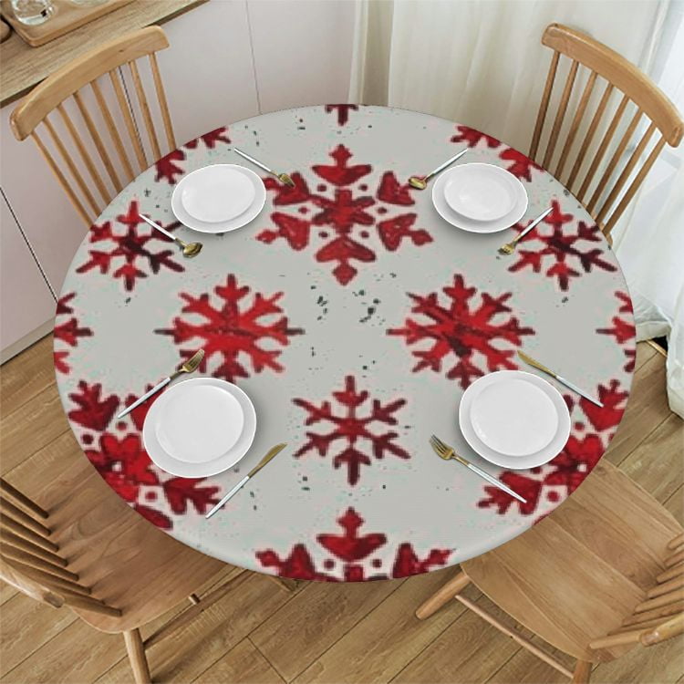 Tllo0ord Round Table Cover Waterproof Reusable Table Cloth Round Fitted