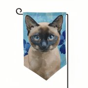 Tllo0ord   Siamese Traditional Cat Welcome Garden Flag Mailbox Flag Decorative Yard Flag Banner Outside Patio Artwork Yard Flower Beds, Garden Size, Multicolor 12x18inch