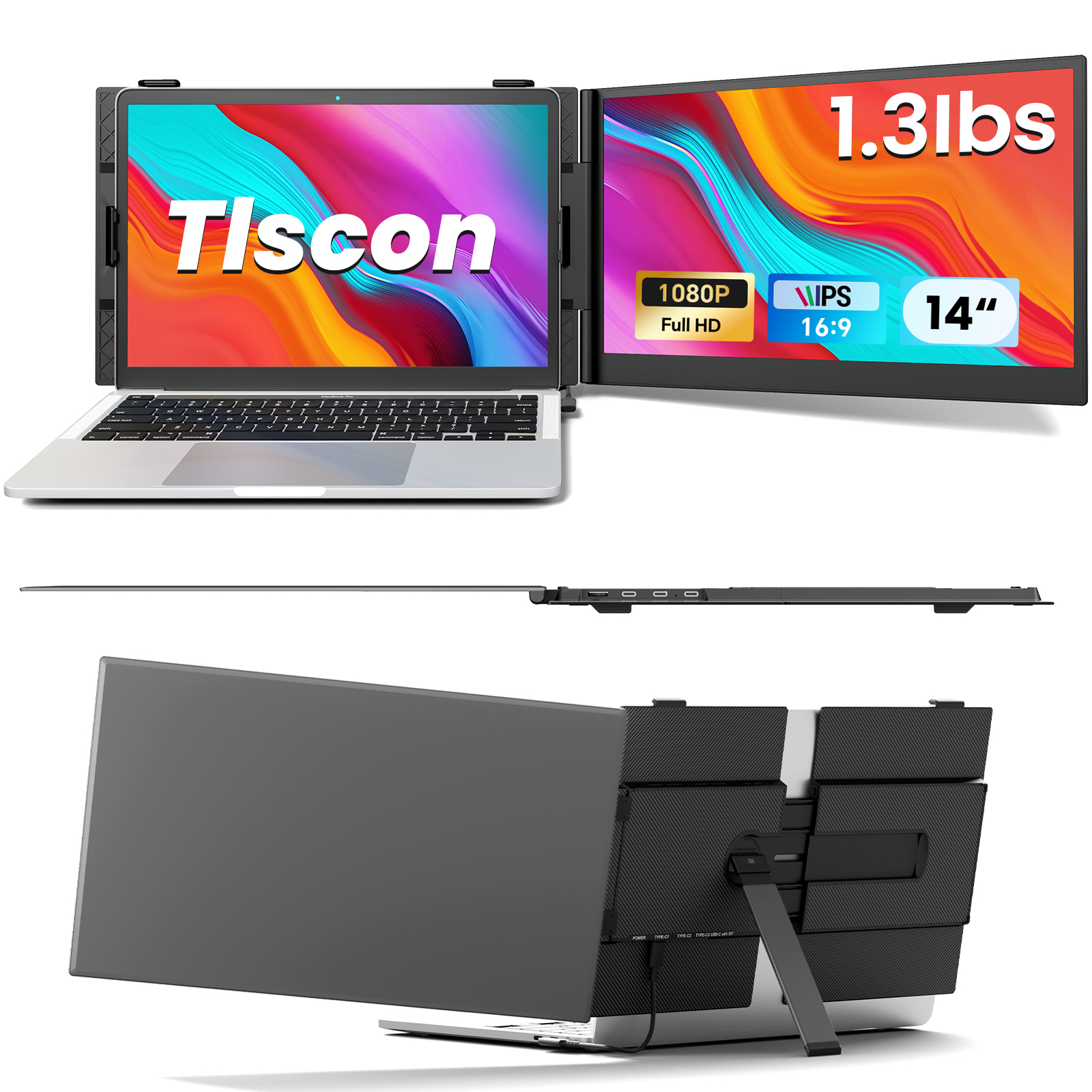 Tlscon Laptop Screen Extender, Ultra-Thin 14
