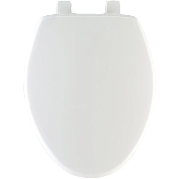 Bemis Toilet Seat Elongated - Plastic - White — Residential Use, Standard Application