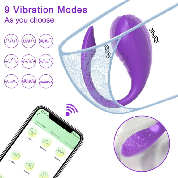 Tluda G-Spot Vibrator with APP Remote Control, 9 Vibrating Modes Wearable Vibrating Panties Clit Stimulator Adult Sex Toys for Women,Purple