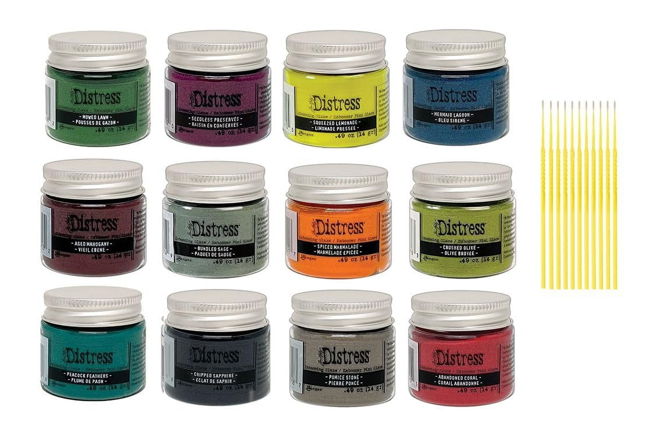 Tm Holtz Ranger Embossing Glaze Bundles - Fashion Colors Embossing Glaze Jars with Trebbies Detail Sticks (12 Complete Set)