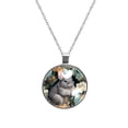 thumbnail image 1 of Tmall Glass Design Circle Pendant Necklace - Stylish Jewelry for Women, 1 of 5