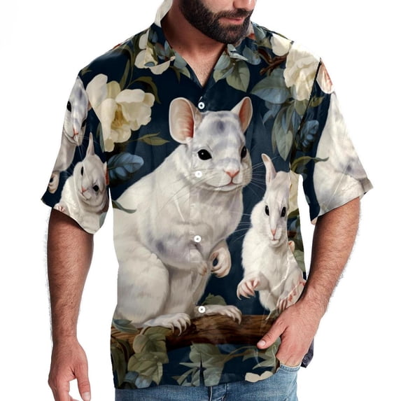 Tmall Men's Casual Poplin Button Down Short Sleeve Hawaiian Beach Shirt