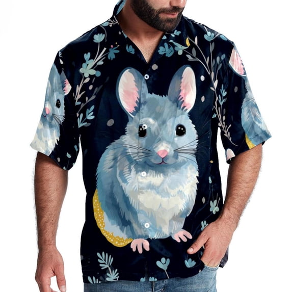 Tmall Men's Short Sleeve Beach Shirts, Casual Button Down Poplin Printed Summer Tops - Unisex