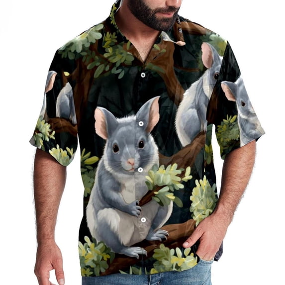 Tmall Men's Short Sleeve Shirts, Casual Hawaiian Print Button Down Summer Beach Top Unisex