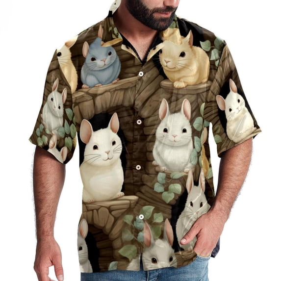 Tmall Men's Short Sleeve Shirts, Casual, Printed, Button Down, Beach Shirt - Spread Collar Tops for Summer Beach Fun