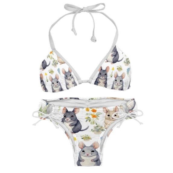 Tmall Swimsuit Bikini Set with Detachable Sponge and Adjustable Strap, Two-Pack for Swimming Pool and Beach Parties