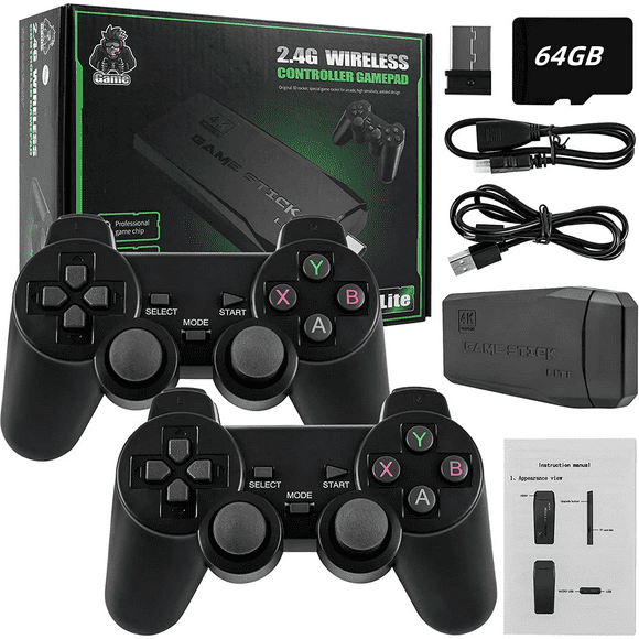 Tmalltide New 4K HD Video Game Console X2 Game Stick 2.4G Dual Wireless Controller 64G 10000+ Gaming RK3066 CPU For PSP/PS1/N64/FC/MAME