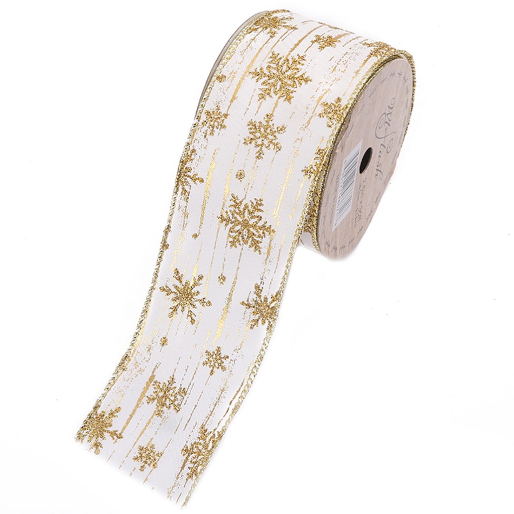 Tmboryuu Glitter Snowflake Ribbon Gift Wrapping DIY Floral Arrangement ...
