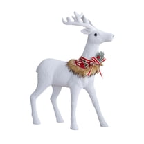 Tmboryuu Handmade White Reindeer Sculpture Sophisticated White Reindeer Accent For Christmas Tabletop Decoration Display