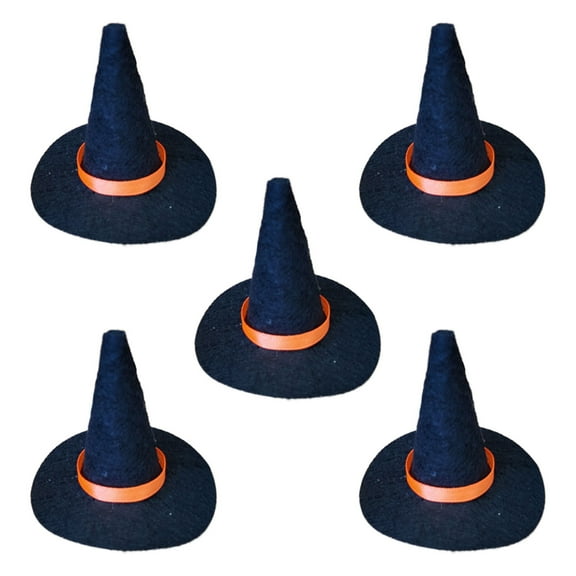 Tmboryuu Mini Witch Hats And Mini Broom Craft DIY Decorative Hat Small Witch Hat Halloween For Craft Diy Supplies