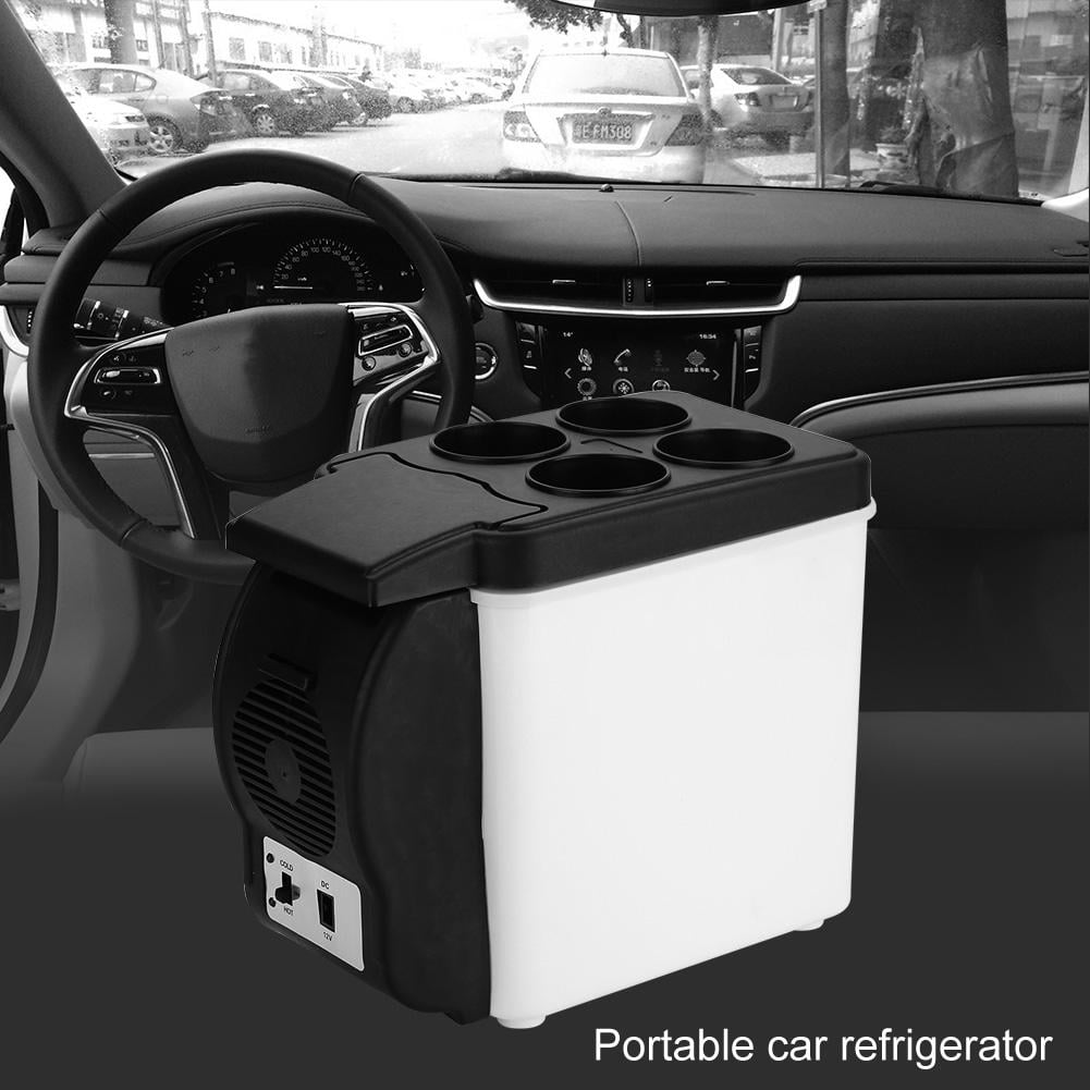 Tmishion Car Fridge, Mini Car Refrigerator, 12V 6L Portable Car Refrigerator Mini Multi-Functional Food Drinks Warmer Cooler Fridge