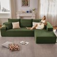 thumbnail image 1 of Tmjmj 107" Boneless L-Shaped Cloud Sectional Sofa with Chaise, Modern ModularCorduroy Deep Seat Couch Green, 1 of 6