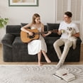 thumbnail image 1 of Tmjmj 71" Loveseat Sofa, Corduroy Memory Foam Cloud Boneless Couch, 3-Seater Compressed Sofa for Living Room Bedroom, No Assembly Required, Black, 1 of 9