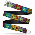 thumbnail image 1 of Tmnt 8 Bit Full Color Greens Multi Color Classic Tmnt 8 Bit Face Blocks Seatbelt Belt Standard, 1 of 3