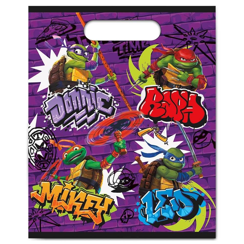 Tmnt Mutant Mayhem Lootbags (8 Pk) Party Supplies Decorations