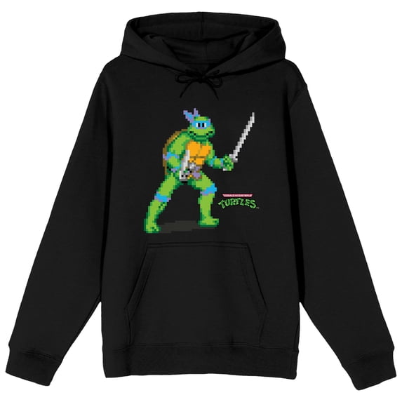 Tmnt Retro Leo Men's Black Hoodie-Small