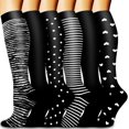 thumbnail image 1 of Tmrbno 6 Pairs Medical Sport Compression Socks - 15-20mmhg Graduated Knee-High Support for Men & Women, Ideal for Soccer, Running, and Nurses, 1 of 7
