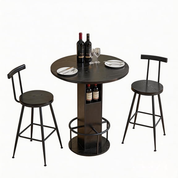 Tmsan barstools counter stools sets of 3 table,for Breakfast Nook,Living Room,Kitchen,Black