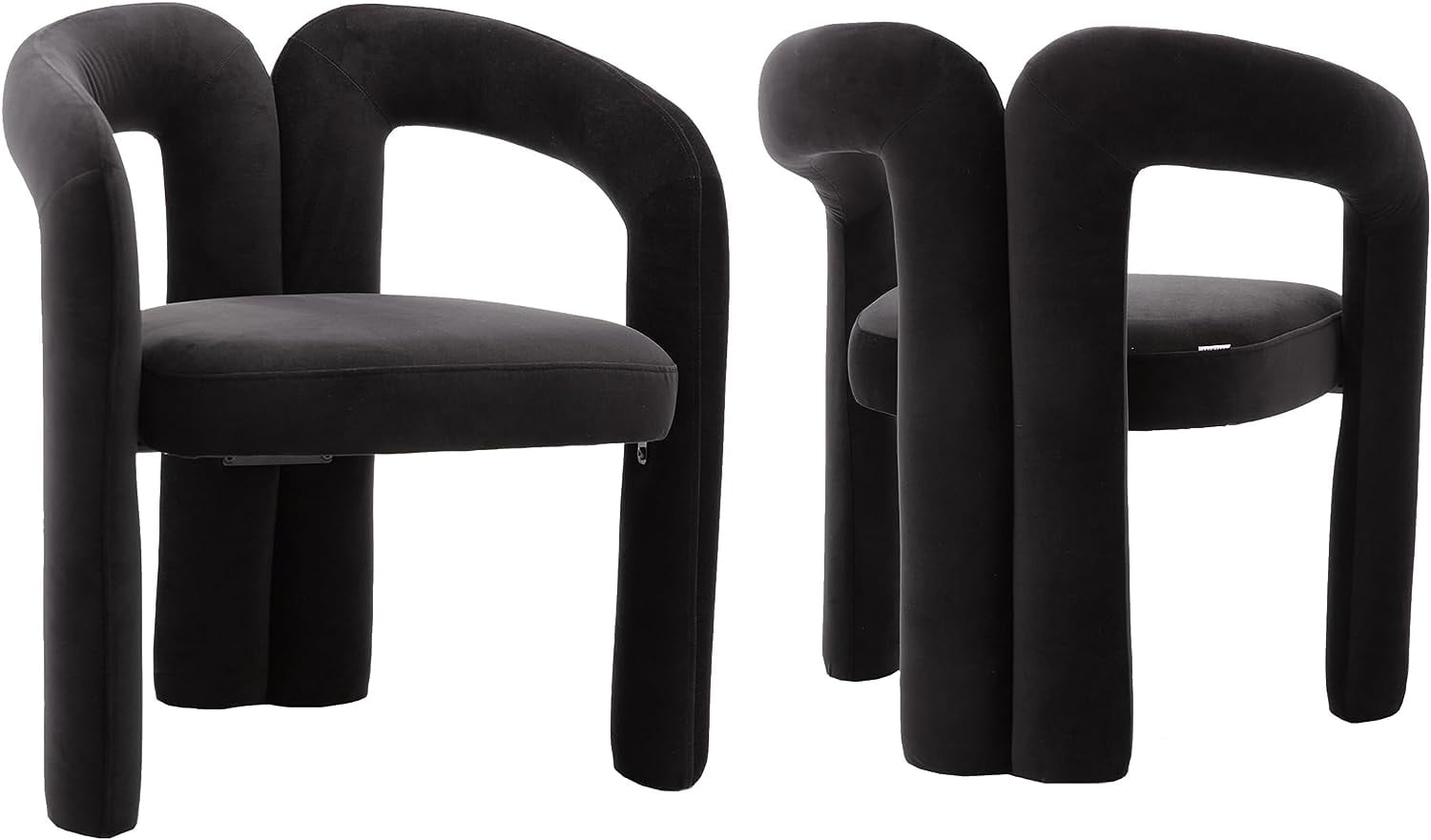 Tmsan Modern Velvet Dining Chair Set of 2, Cute Barrel Accent Chairs Upholstered Armchair Comfy